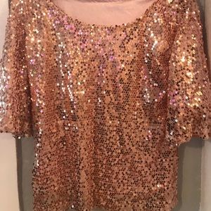 Rose gold sequin top